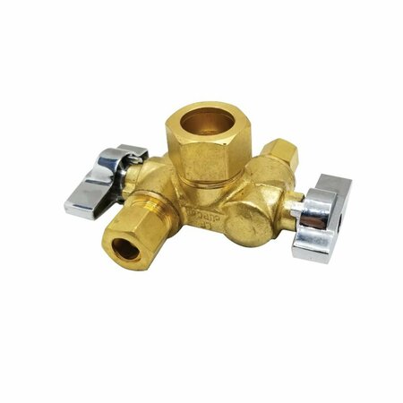 THRIFCO PLUMBING 5/8 Inch Comp x 3/8 Inch Comp x 1/4 Inch Comp Dual Outlet/ Dual 4406790